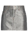 Missoni Woman Denim Skirt Silver Size 12 Cotton, Viscose, Polyester In Silver