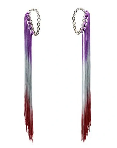 Missoni Woman Earrings Platinum Size - Metal, Textile Fibers In Metallic