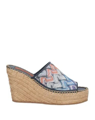 Missoni Woman Espadrilles Blue Size 7 Leather, Textile Fibers