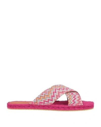 Missoni Woman Espadrilles Fuchsia Size 11 Textile Fibers In Multi