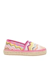 Missoni Zig-zag Flats Espadrilles In Multicolor In Pink