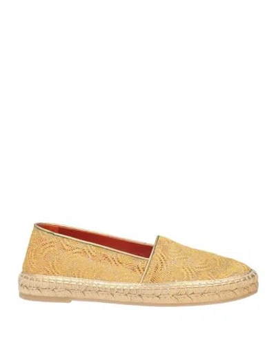 Missoni Woman Espadrilles Gold Size 8 Textile Fibers, Leather In Yellow