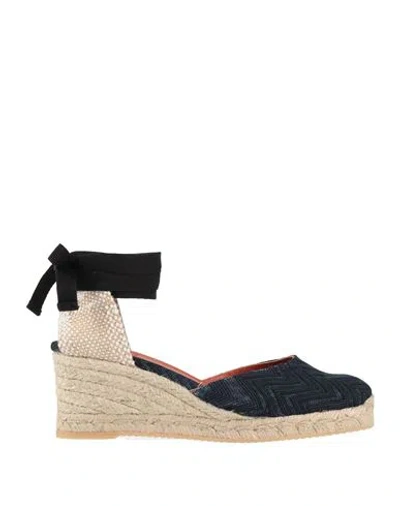 Missoni Woman Espadrilles Midnight Blue Size 7 Textile Fibers In Black
