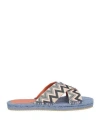 Shop Missoni Woman Espadrilles Navy Size 10 Textile Fibers