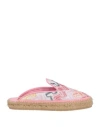 MISSONI MISSONI WOMAN ESPADRILLES PINK SIZE 5 LEATHER, TEXTILE FIBERS