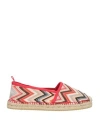 Missoni Woman Espadrilles Red Size 8 Textile Fibers In Multi