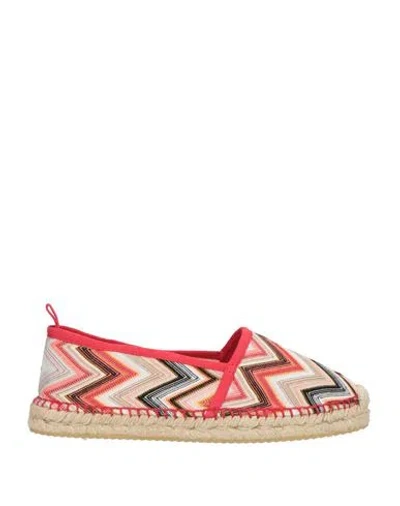 Missoni Woman Espadrilles Red Size 8 Textile Fibers In Multi