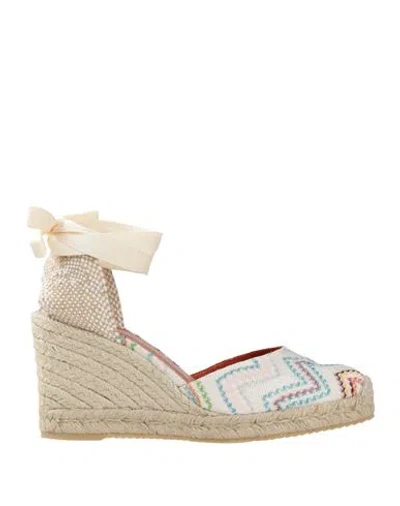 Missoni Woman Espadrilles White Size 8 Textile Fibers In Pattern