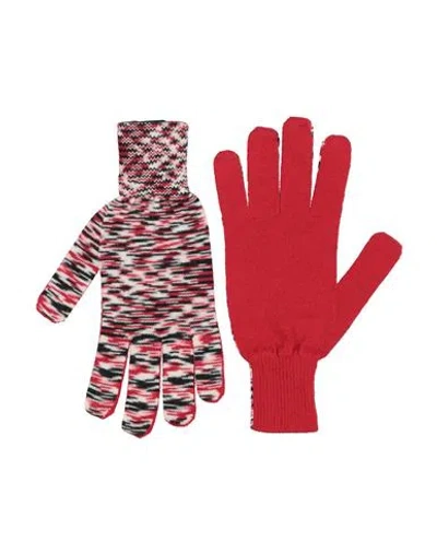 Missoni Woman Gloves Red Size Onesize Wool, Acrylic