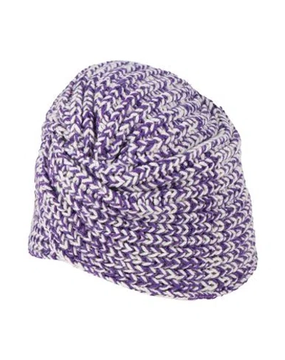 Missoni Woman Hat Purple Size Onesize Virgin Wool, Polyamide