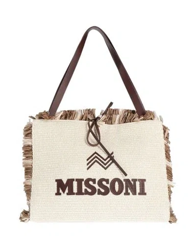 Missoni Woman Handbag Ivory Size - Textile Fibers, Leather In White