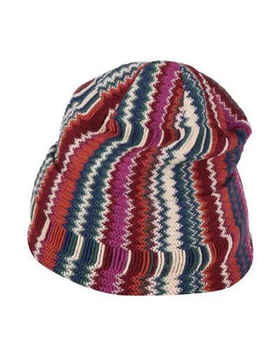 Missoni Woman Hat Burgundy Size Onesize Wool, Acrylic In Multi