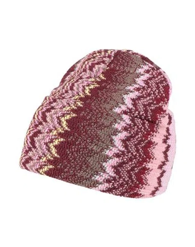 Missoni Woman Hat Burgundy Size Onesize Wool, Acrylic In Red