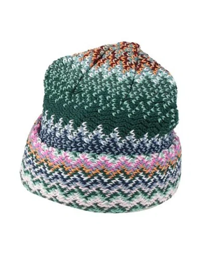 Missoni Woman Hat Green Size Onesize Wool In Multi