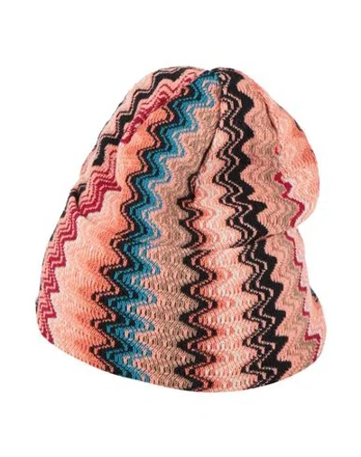 Missoni Woman Hat Salmon Pink Size Onesize Wool In Multi