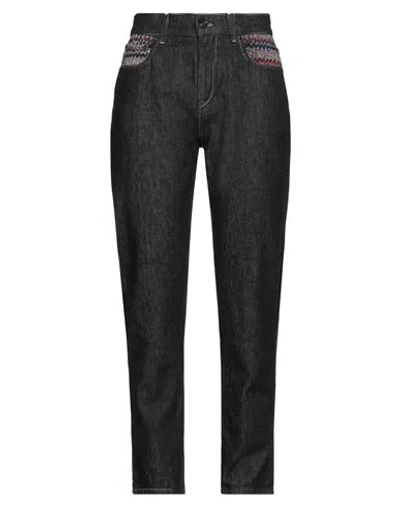 Missoni Woman Jeans Black Size 8 Cotton, Viscose, Polyester