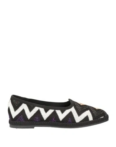 Missoni Woman Loafers Black Size 8 Textile Fibers