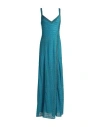 Missoni Woman Maxi Dress Azure Size 12 Viscose, Cupro, Polyester In Blue