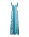Missoni Woman Maxi Dress Azure Size 6 Viscose, Silk, Cupro, Polyester In Blue
