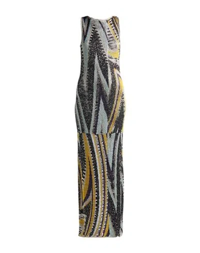Missoni Woman Maxi Dress Black Size 10 Viscose, Polyamide, Polyester, Metallic Fiber In Multi