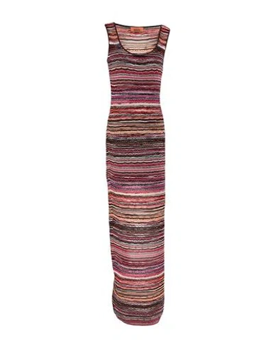 Missoni Woman Maxi Dress Black Size 14 Viscose, Metallic Fiber, Elastane, Polyamide In Brown