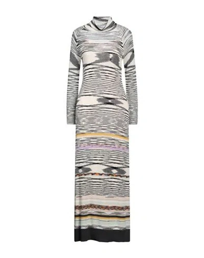 Missoni Woman Maxi Dress Black Size 4 Wool In Gray