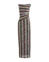 Missoni Woman Maxi Dress Black Size 6 Viscose, Metallic Fiber, Polyamide In Gray