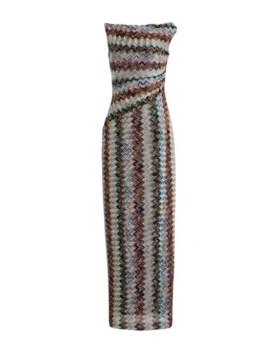 Missoni Woman Maxi Dress Black Size 6 Viscose, Metallic Fiber, Polyamide In Gray