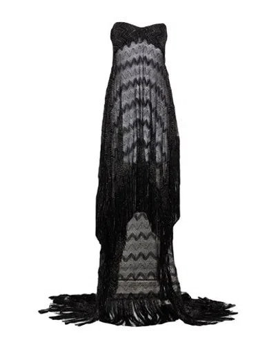 Missoni Woman Maxi Dress Black Size S Viscose, Metal Fiber