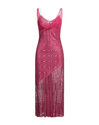 Missoni Woman Maxi Dress Fuchsia Size 4 Silk In Pink