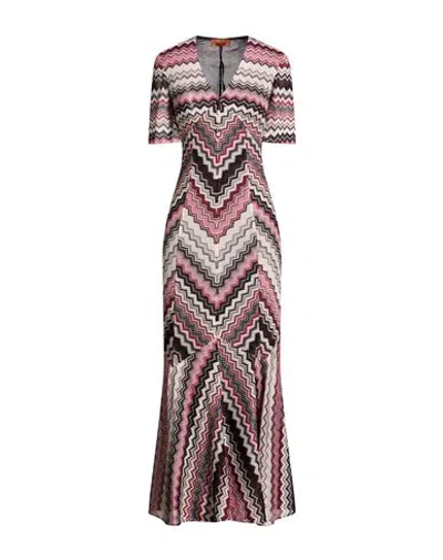 Missoni Woman Maxi Dress Fuchsia Size 4 Viscose, Metallic Fiber, Polyamide In Multi
