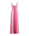 Missoni Woman Maxi Dress Fuchsia Size 6 Viscose, Silk, Cupro, Polyester In Pink