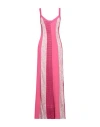 Missoni Woman Maxi Dress Fuchsia Size 4 Viscose, Silk, Cupro, Polyester In Pink