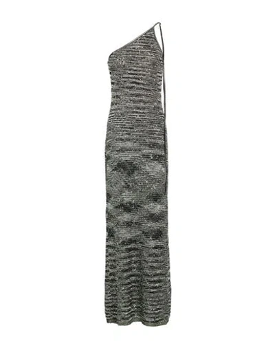 Missoni Woman Maxi Dress Green Size 10 Viscose, Polyamide, Polyester, Metallic Fiber, Elastane In Gray