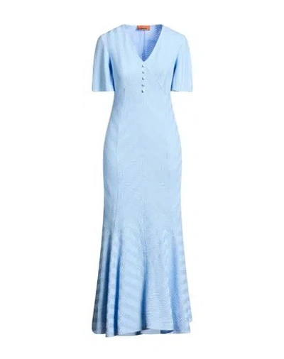 Missoni Woman Maxi Dress Light Blue Size 12 Cotton, Viscose