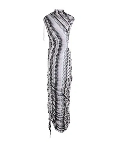 Missoni Woman Maxi Dress Light Grey Size 8 Viscose, Cupro In Gray