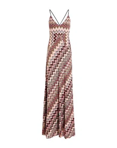 Missoni Woman Maxi Dress Pink Size 10 Cotton, Viscose In Multi