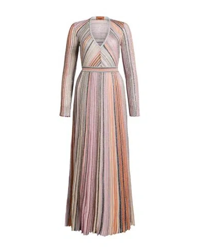 Missoni Woman Maxi Dress Pink Size 4 Viscose, Metallic Fiber, Polyamide, Polyester In Multi