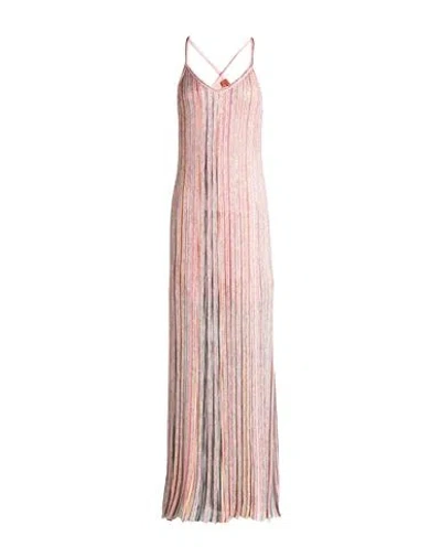 Missoni Woman Maxi Dress Pink Size 10 Viscose, Polyamide, Polyester, Cupro