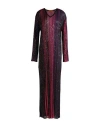 Missoni Woman Maxi Dress Purple Size 6 Viscose, Polyamide, Polyester, Metal In Purple