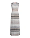 Missoni Zigzag Embellished Metallic Knitted Maxi Dress In Beige