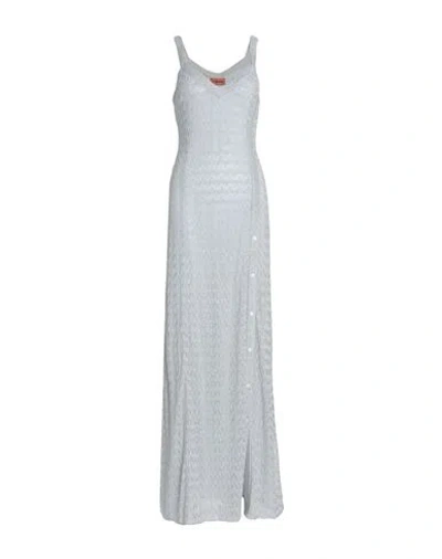 Missoni Woman Maxi Dress Silver Size 10 Viscose, Cupro, Polyester