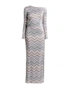 Missoni Woman Maxi Dress Silver Size 6 Viscose, Polyester, Polyamide