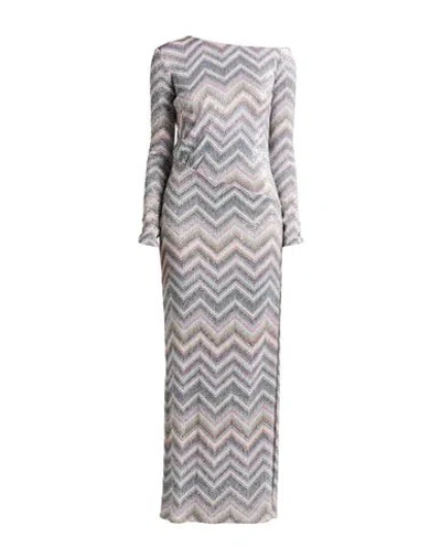 Missoni Woman Maxi Dress Silver Size 6 Viscose, Polyester, Polyamide