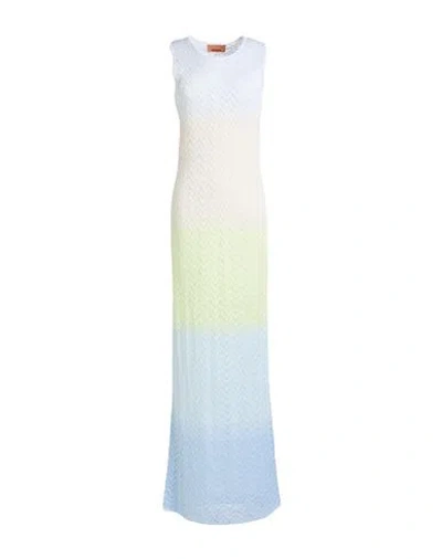 Missoni Woman Maxi Dress Sky Blue Size 10 Viscose In Multi