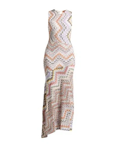 Missoni Woman Maxi Dress White Size 10 Virgin Wool, Wool, Cotton, Polyamide