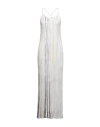 MISSONI MISSONI WOMAN MAXI DRESS WHITE SIZE 10 VISCOSE, POLYAMIDE, POLYESTER, CUPRO