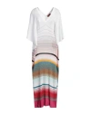 Missoni Woman Maxi Dress White Size L Viscose, Metallic Fiber