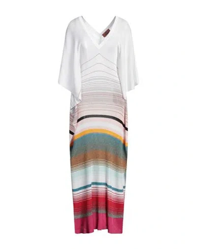 Missoni Woman Maxi Dress White Size L Viscose, Metallic Fiber