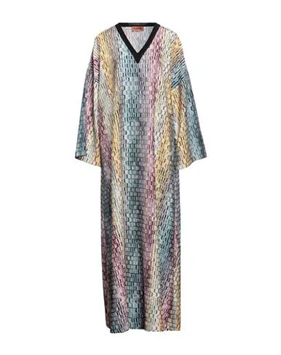 Missoni Woman Maxi Dress Yellow Size L Viscose, Cupro, Polyester